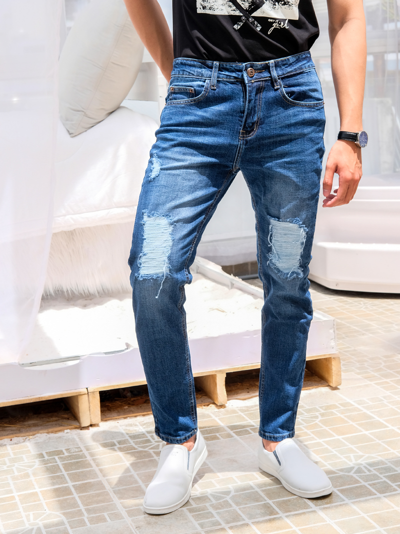 Quần Jeans Rách Xanh Đen QJ1566